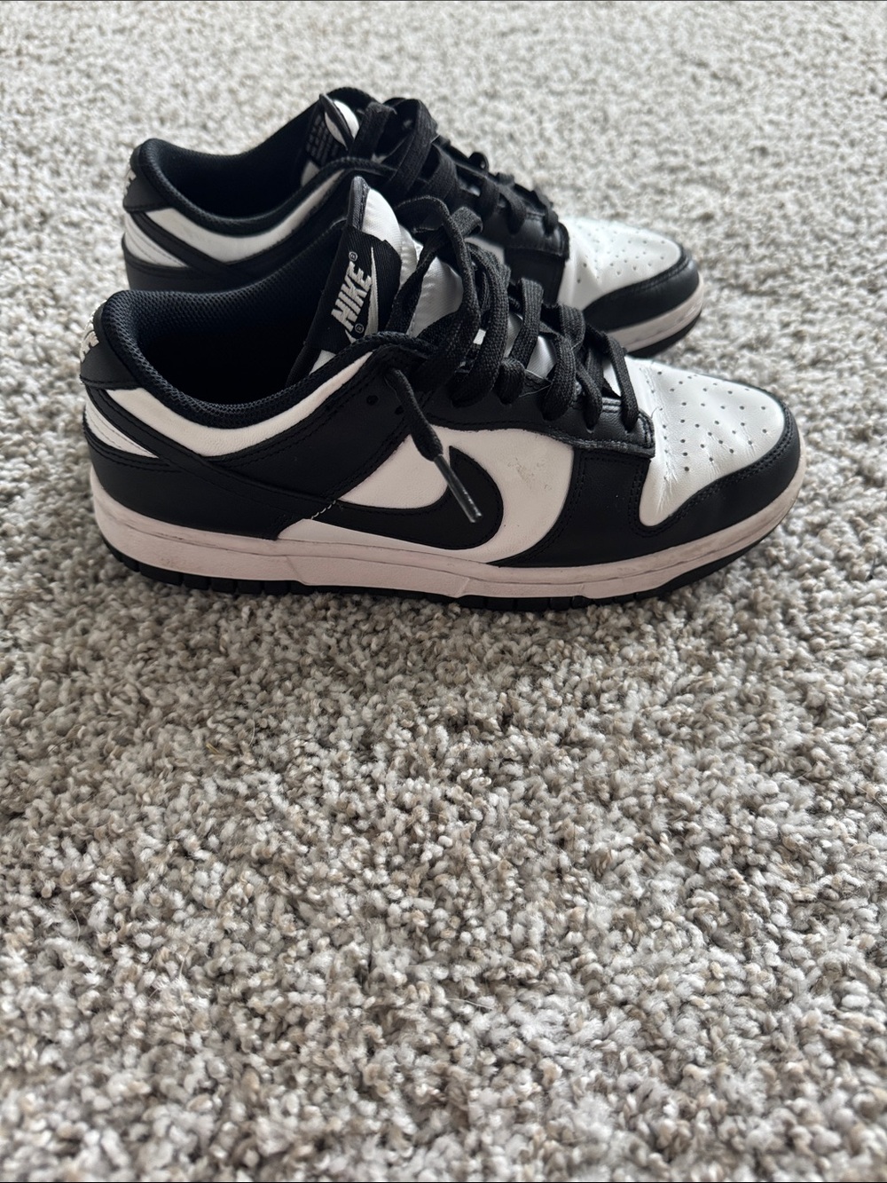 Nike Kids Black and White Low-Top Sneakers with Swoosh